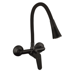 INTER CERAMIC WALL FAUCET FOR SINK LINNI BRASS MAT BLACK